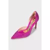 Pink shoes decorated with rhinestones