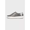 Silver leather sneakers