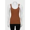 Ribbed tank top with tag