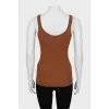 Ribbed tank top with tag