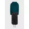 Slip dress with pleated hem
