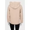 Beige hoodie with raised seams