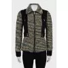 Tweed jacket with fur inserts
