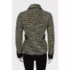 Tweed jacket with fur inserts