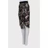 Printed silk skirt with draping