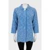 Two-tone cardigan with hidden fastening