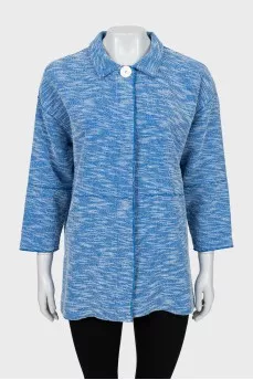 Two-tone cardigan with hidden fastening