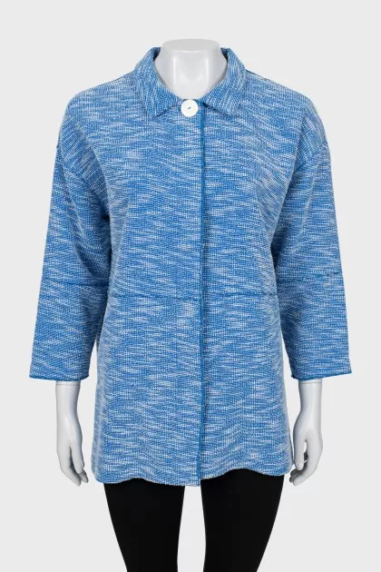 Two-tone cardigan with hidden fastening