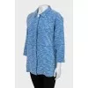 Two-tone cardigan with hidden fastening