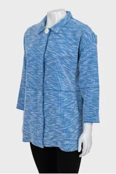 Two-tone cardigan with hidden fastening