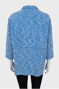 Two-tone cardigan with hidden fastening