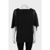 Silk blouse with frill