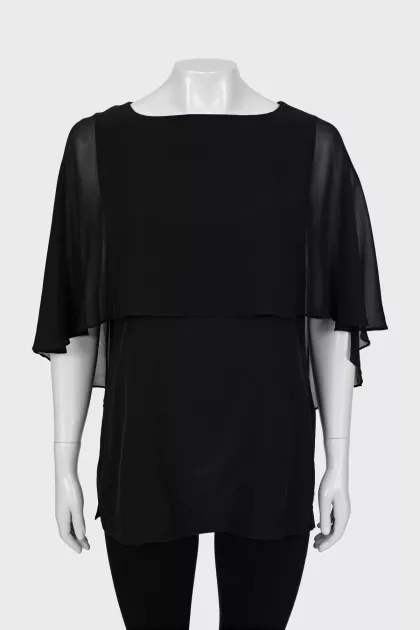 Silk blouse with frill