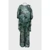 Translucent off-shoulder suit