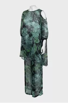 Translucent off-shoulder suit