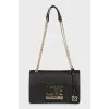 Shoulder bag with gold logo