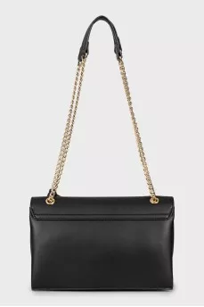 Shoulder bag with gold logo
