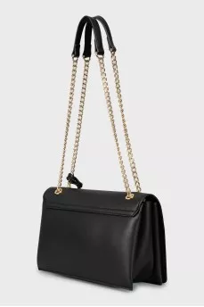 Shoulder bag with gold logo
