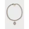 Silver bracelet with heart-shaped pendant