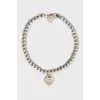 Silver bead bracelet with pendant