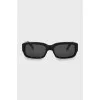 Rectangular sunglasses with gold logo
