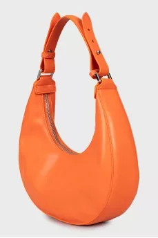 Orange eco-leather hobo bag