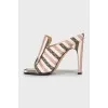 Textile sandals in check print
