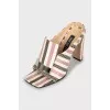 Textile sandals in check print