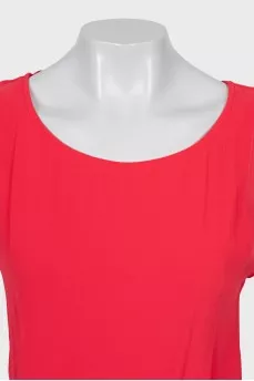 Pink dress with pleated hem