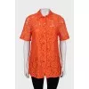 Short sleeve lace shirt