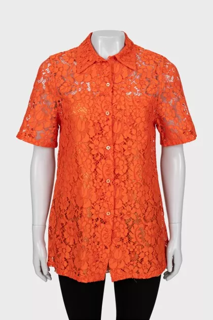 Short sleeve lace shirt