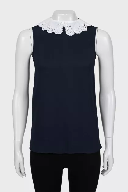 Blue A-line blouse with tag