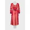 Linen dress decorated with embroidery