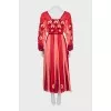 Linen dress decorated with embroidery