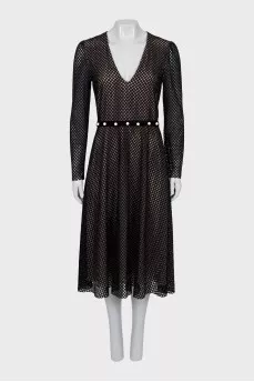 Mesh dress decorated with beads