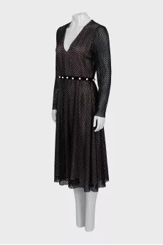Mesh dress decorated with beads