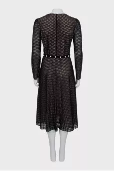 Mesh dress decorated with beads