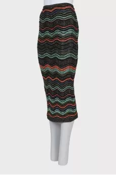 Fitted midi skirt with lurex