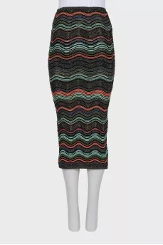 Fitted midi skirt with lurex