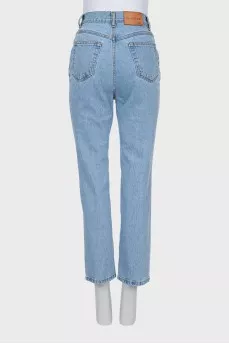 Jeans with buttons and raised seams