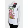 Slim fit T-shirt with print and tag
