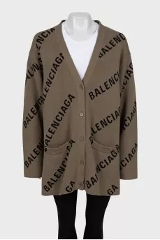 Oversized cardigan in signature print