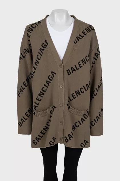 Oversized cardigan in signature print