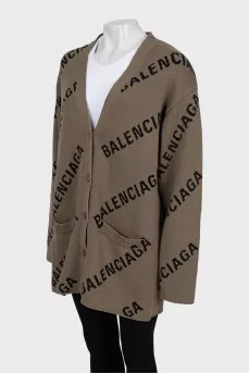 Oversized cardigan in signature print