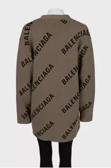 Oversized cardigan in signature print