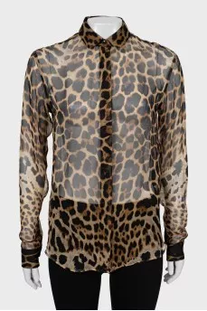 Silk shirt in animal print