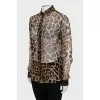 Silk shirt in animal print