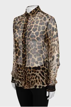 Silk shirt in animal print