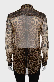 Silk shirt in animal print