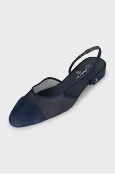 Slingbacks with mesh inserts